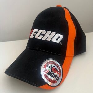 Echo Outdoor Power Equipment Chainsaw Embroidered Hat Black Orange Adjustable
